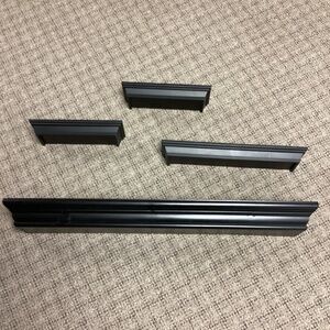 4 Black Floating Wall Shelves